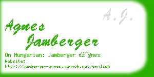 agnes jamberger business card